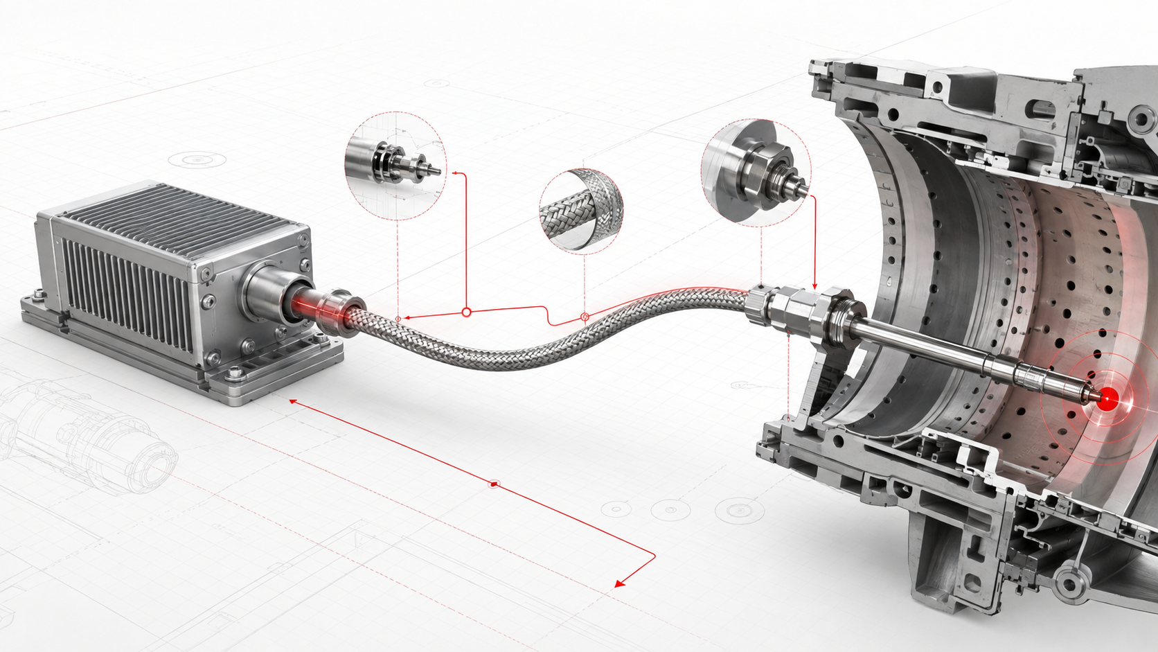 Complete ignition exciter, cable and igniter chain